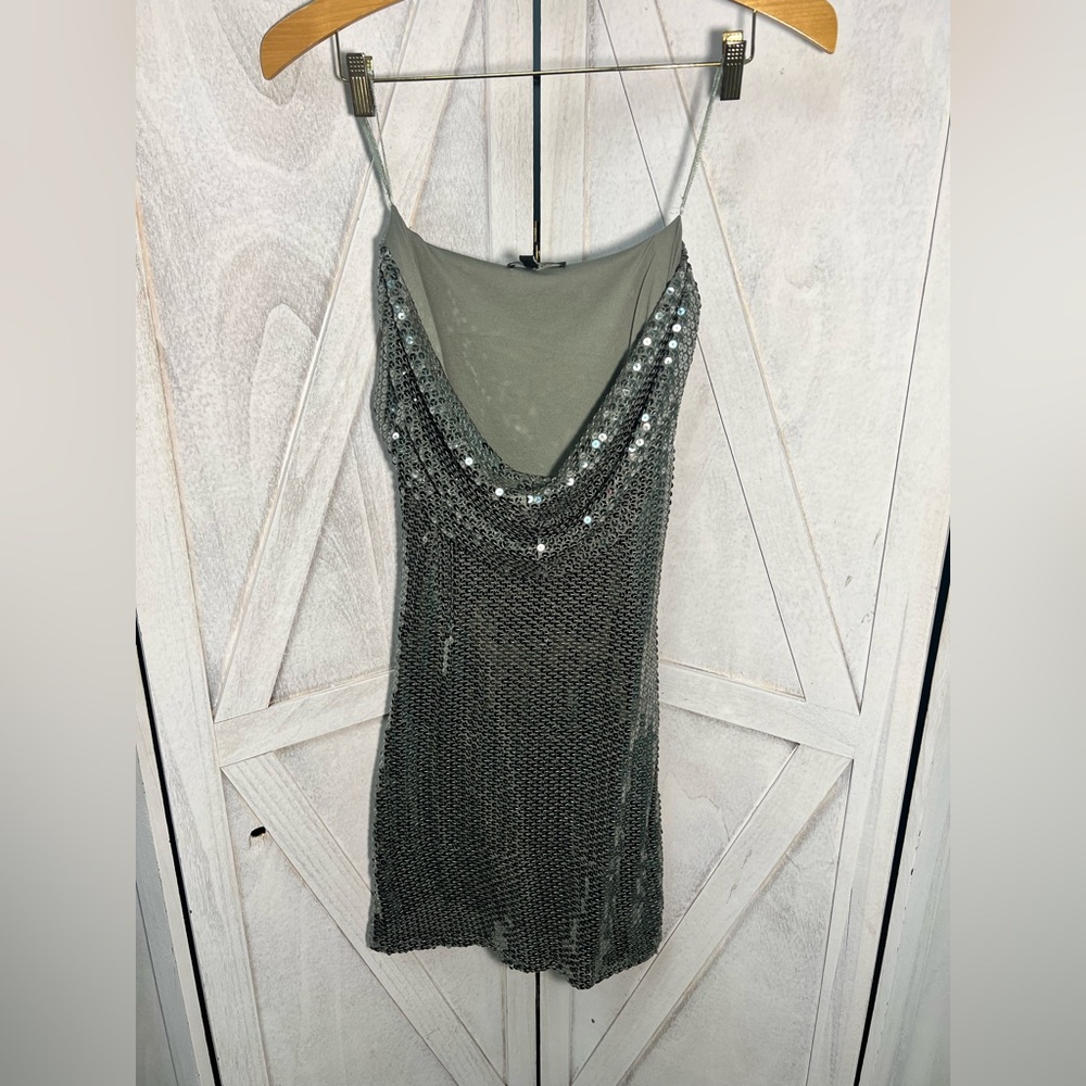 Sequin Embellished Green Dress